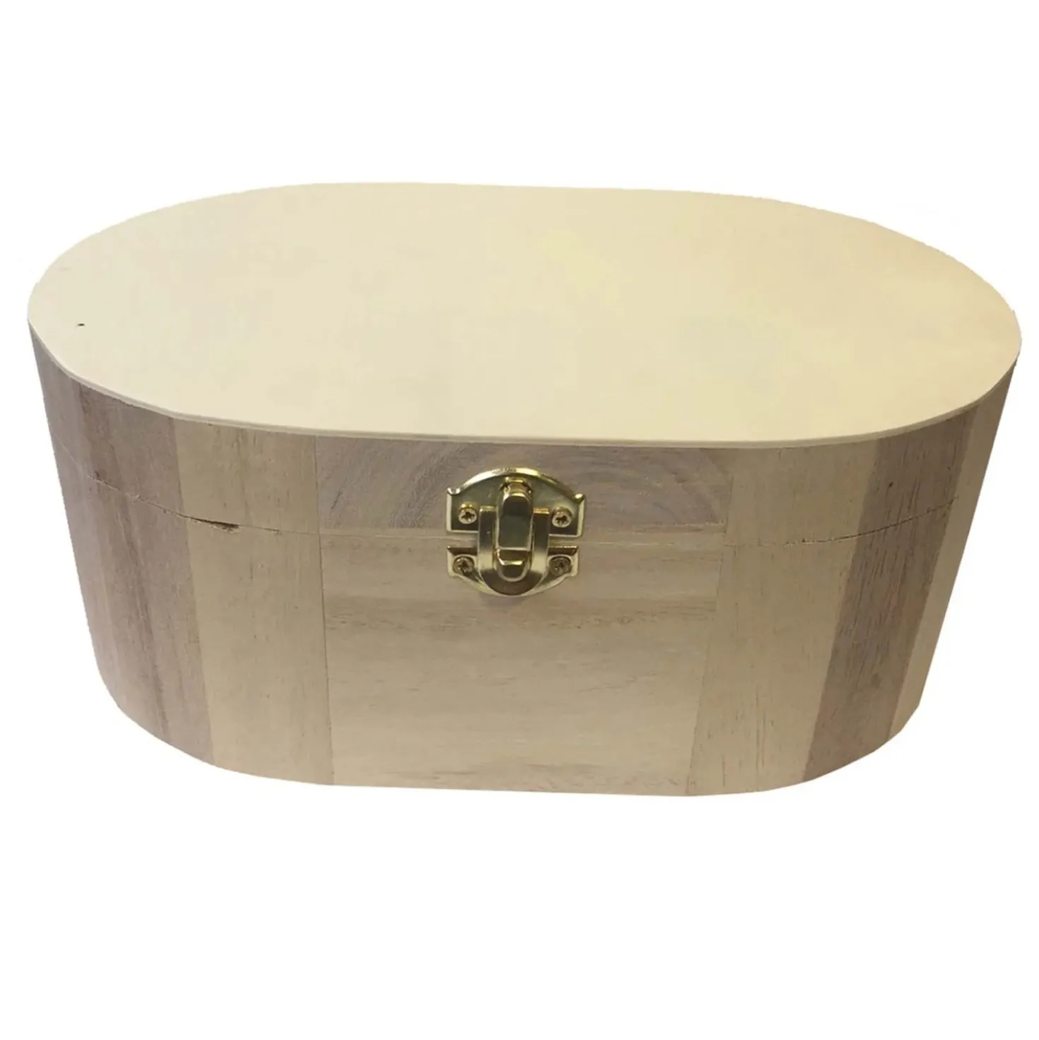 Scatola in legno ovale con gancio grande 23x15x10 cm
