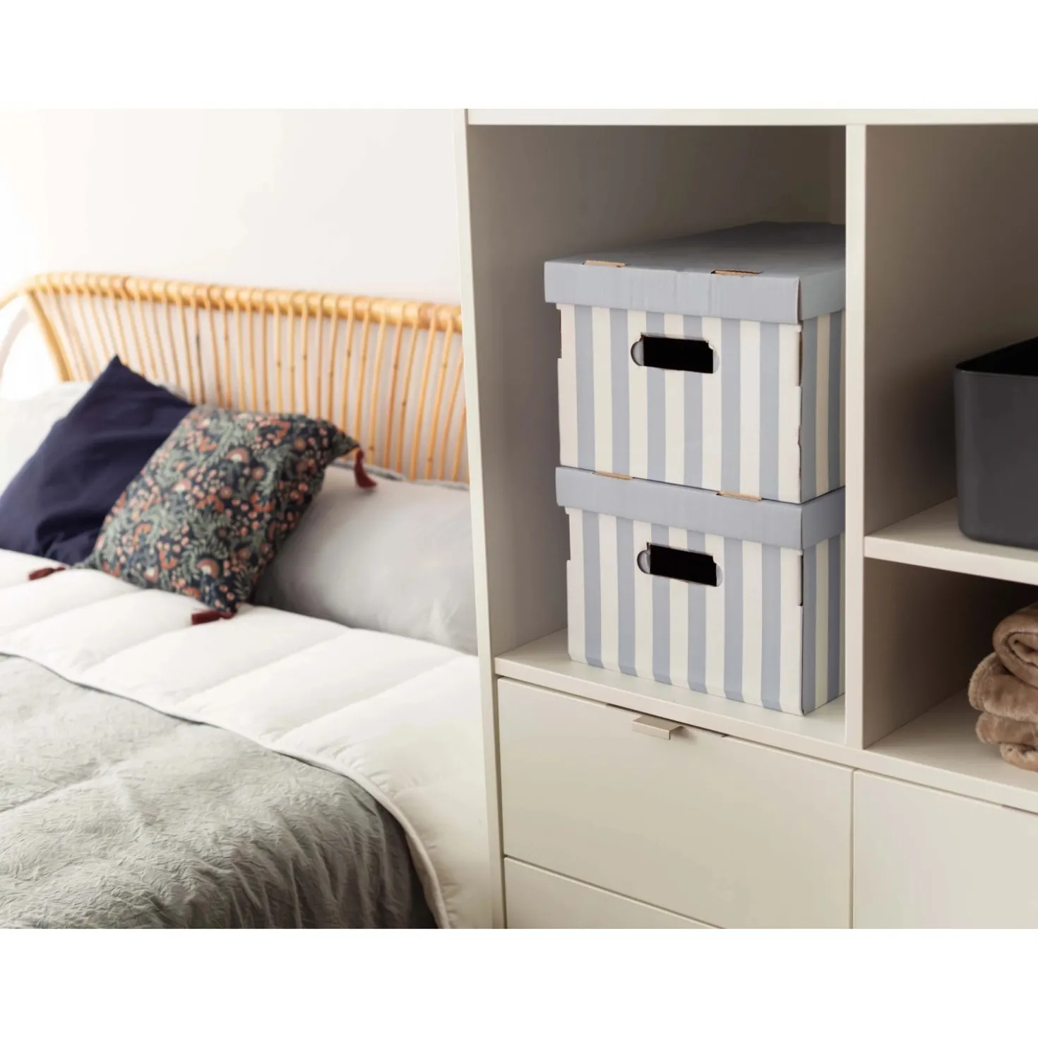 Scatole in cartone Shirt set 2 azzurro 40x31x21 cm