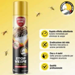 Schiuma spray Vespicida schiumogeno per vespe e calabroni 750 ml