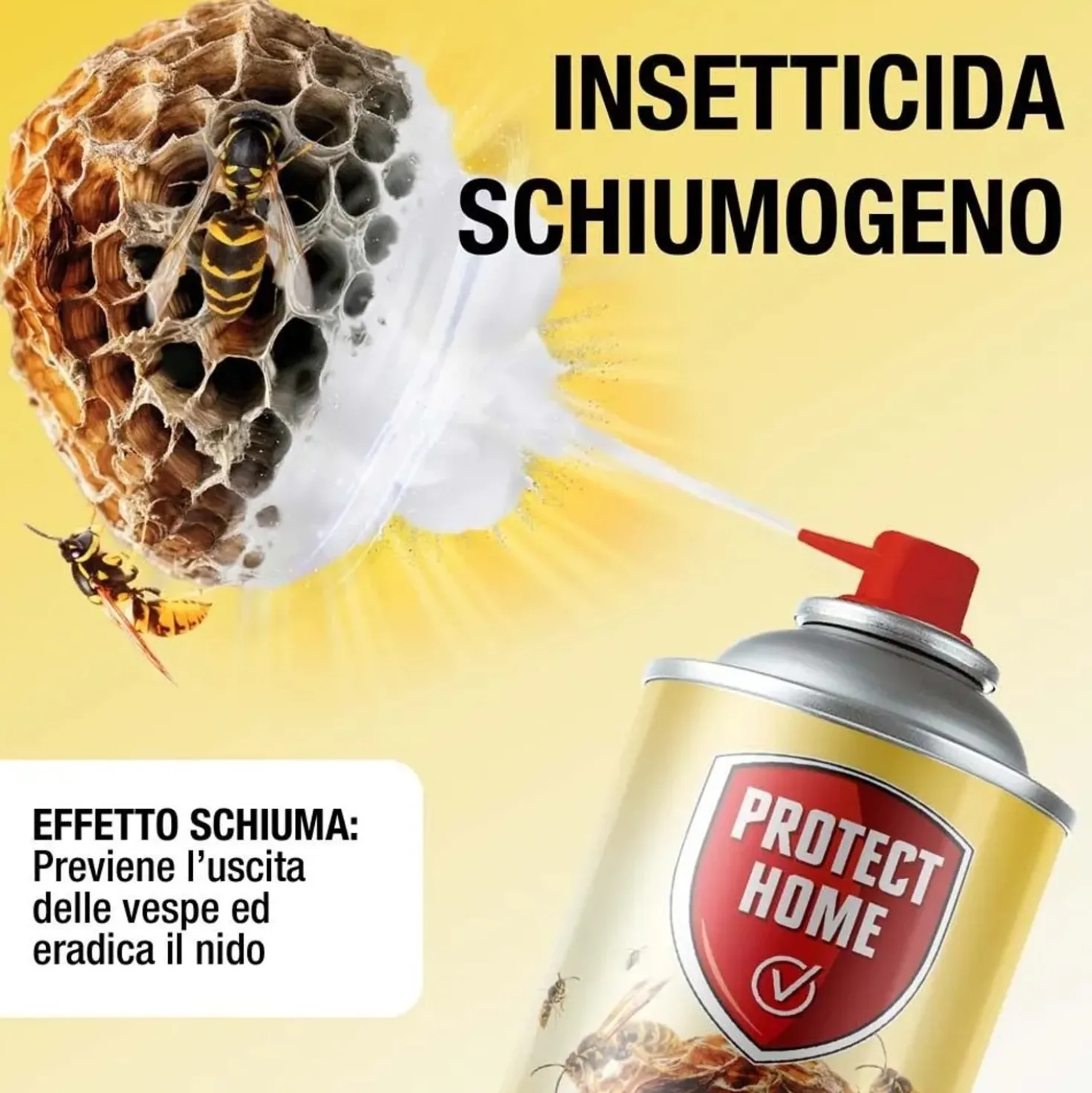 Schiuma spray Vespicida schiumogeno per vespe e calabroni 750 ml