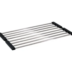 Scolapiatti avvolgibile Idrostile 454x12 mm acciaio spazzolato