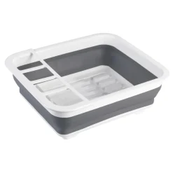 Scolapiatti Gaia pieghevole bianco/grigio