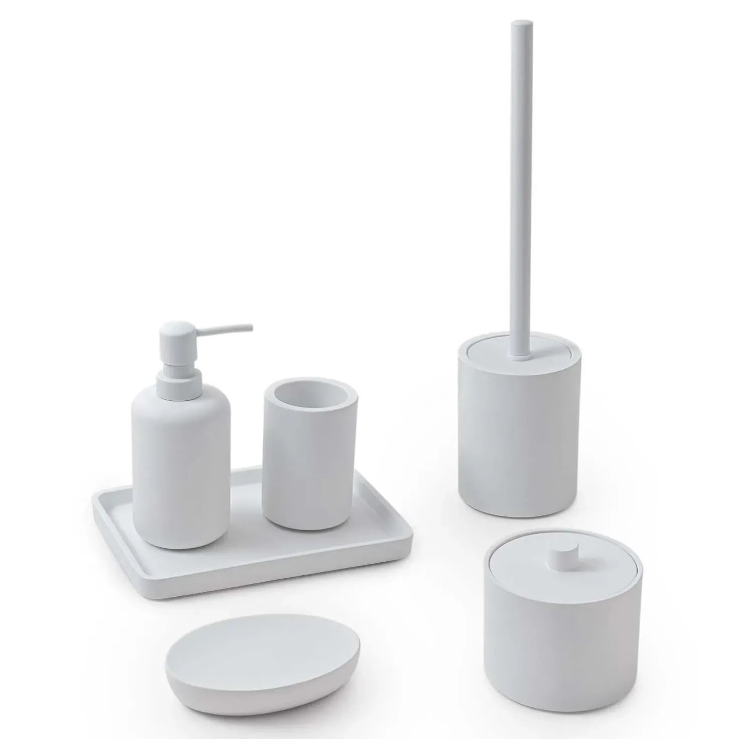 Scopino bagno Brenda in resina bianco matt