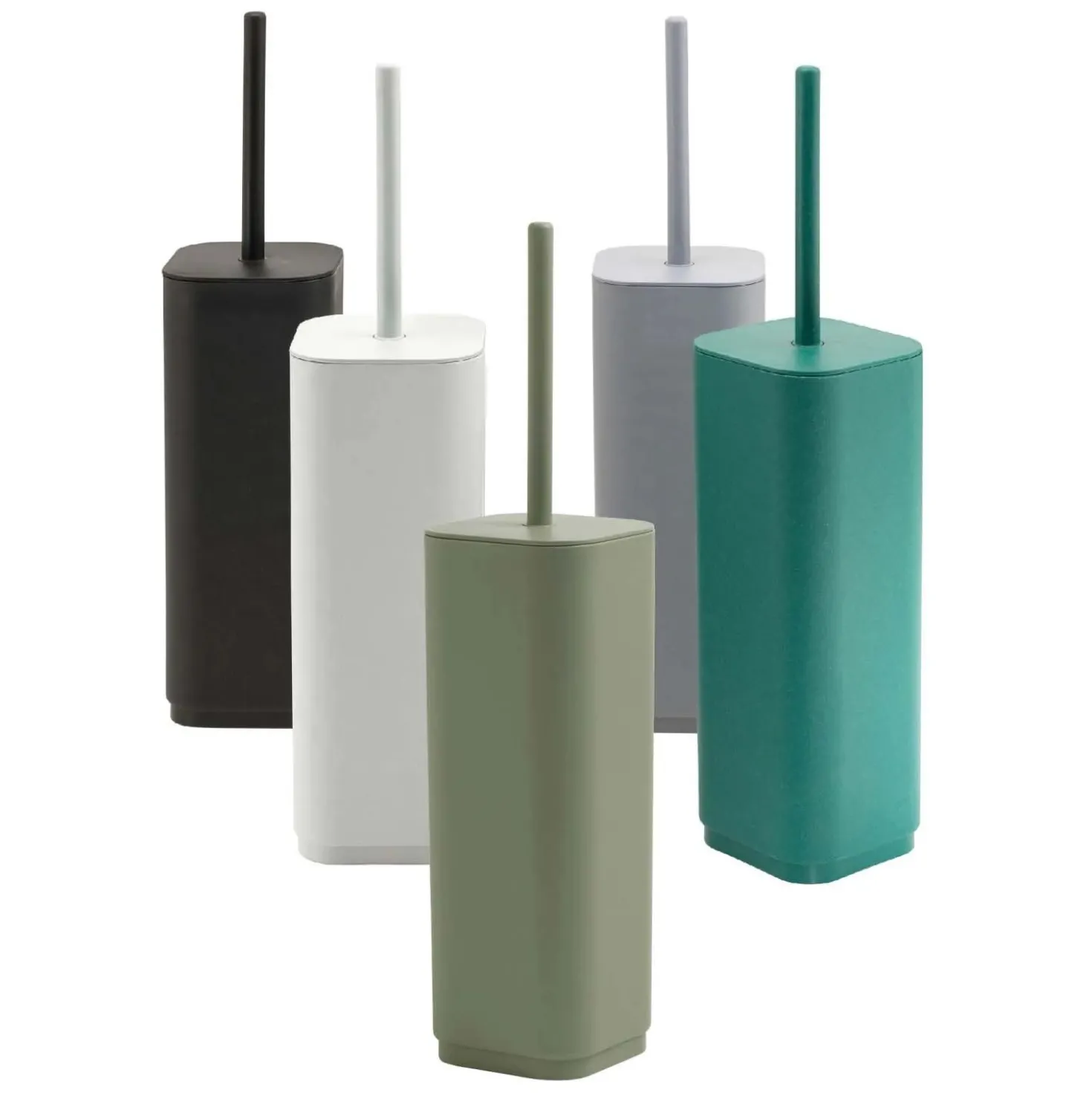 Scopino bagno Seventy Ekoplà in materiale plastico riciclato verde salvia