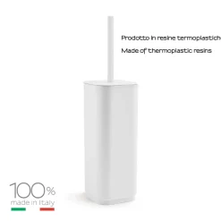 Scopino bagno Seventy in resine termoplastiche bianco matt