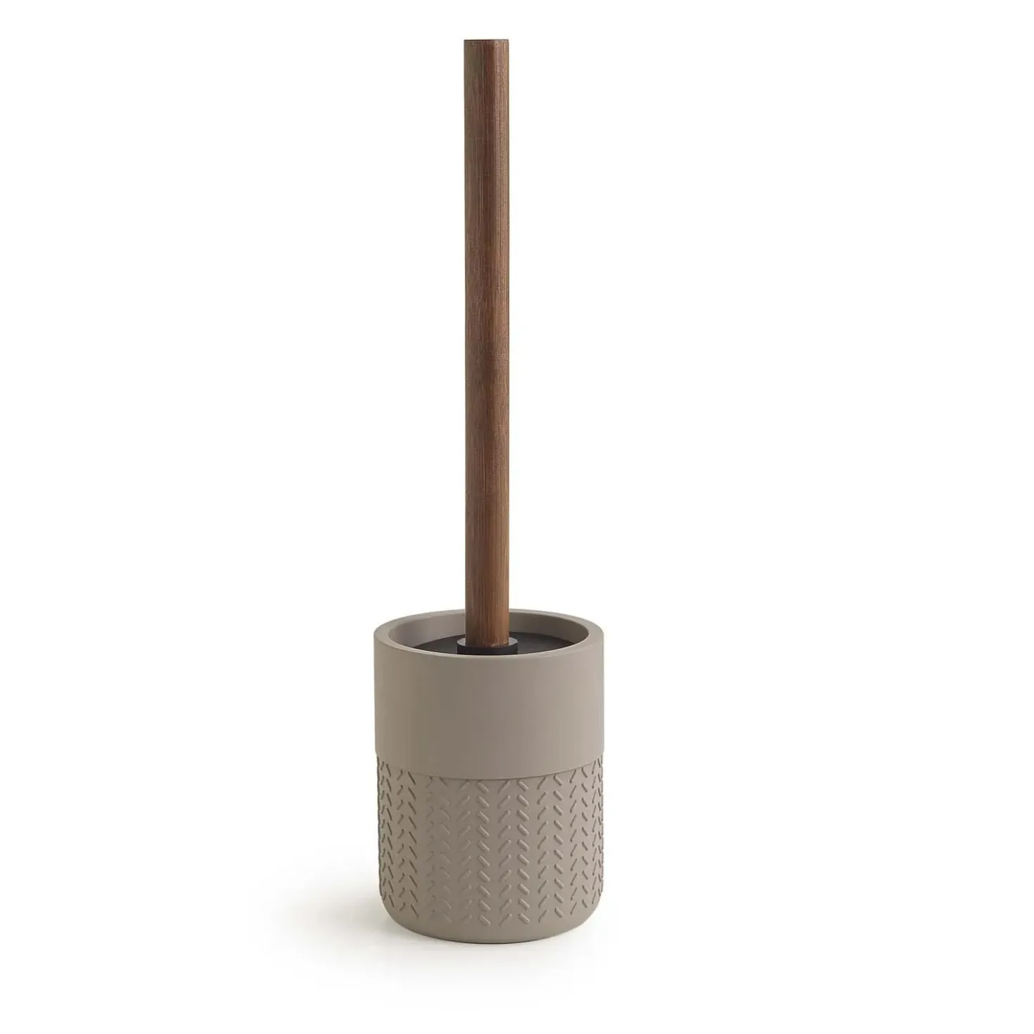 Scopino bagno Thea Bamboom in resina grigio/naturale scuro
