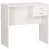 Scrivania con 2 cassetti in pannello truciolare 80x40x76 cm bianco