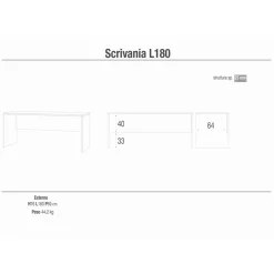 Scrivania in kit Sarmog 180x76x69 cm ossido bianco