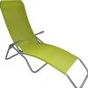Sedia a sdraio basculante con braccioli in acciaio e Textilen lime