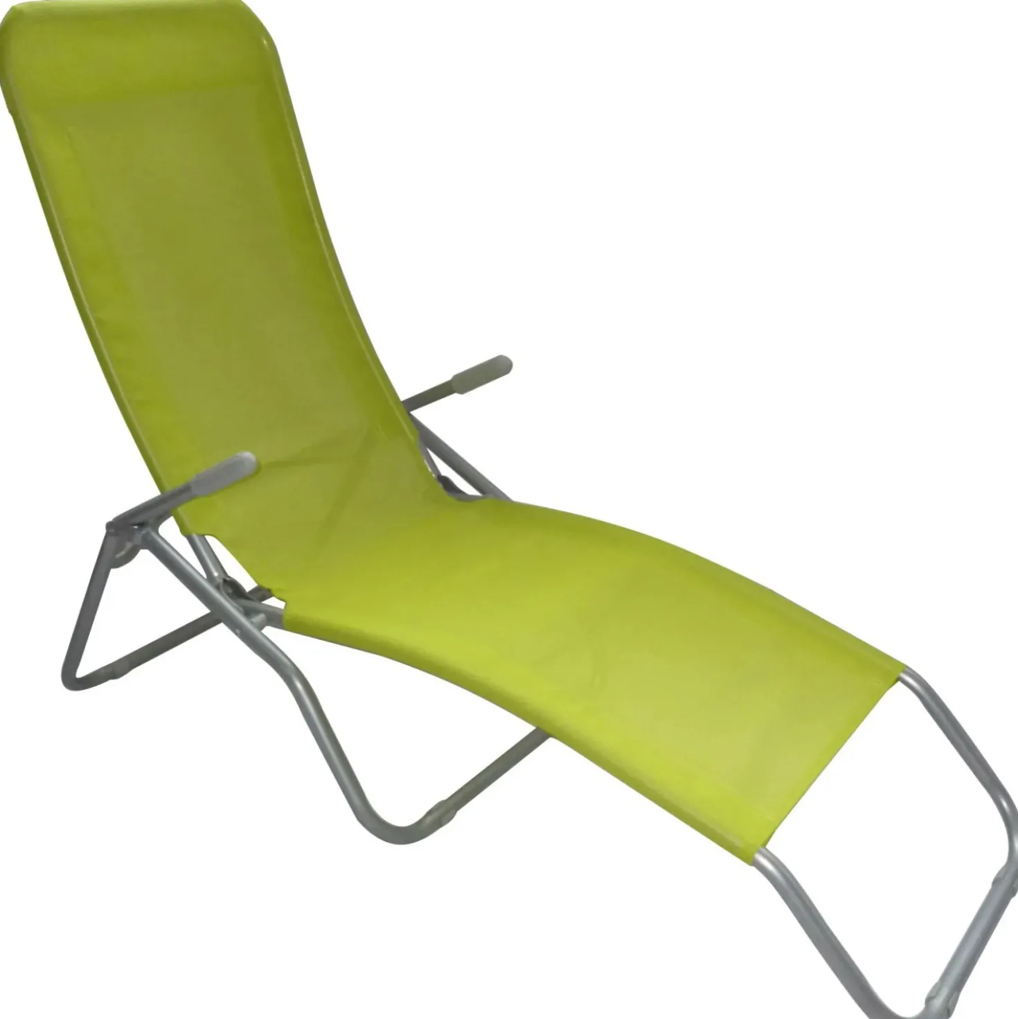Sedia a sdraio basculante con braccioli in acciaio e Textilen lime