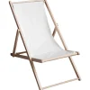 Sedia a sdraio pieghevole Promo Betty in legno e 100% cotone bianco