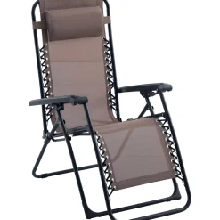 Sedia a sdraio reclinabile con braccioli Longwood taupe