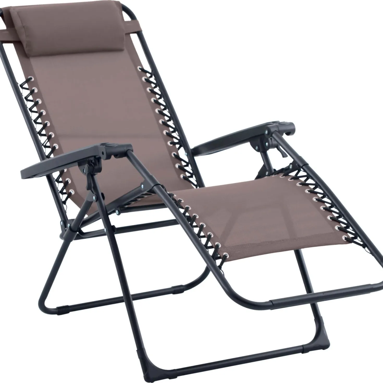 Sedia a sdraio reclinabile con braccioli Longwood taupe