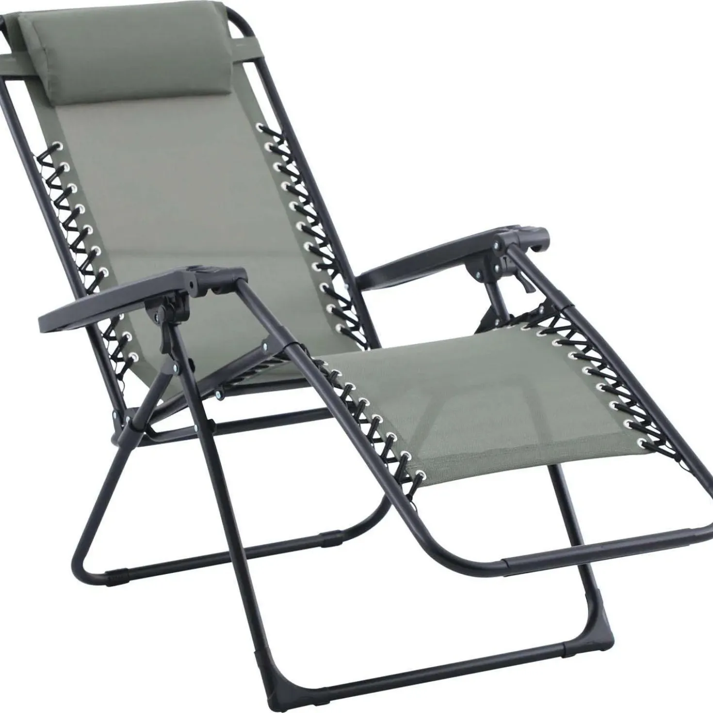 Sedia a sdraio reclinabile con braccioli Longwood verde scuro