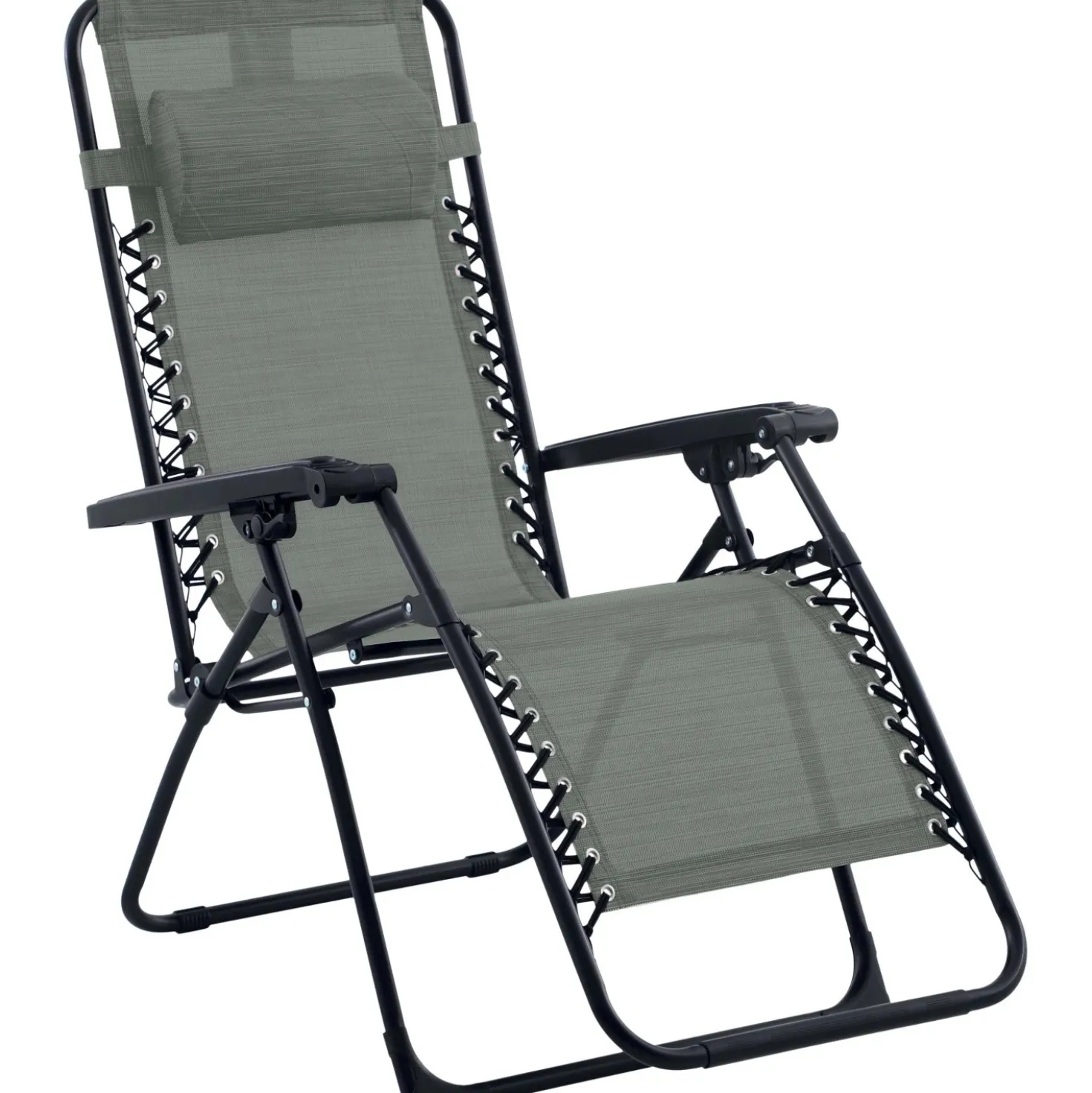 Sedia a sdraio reclinabile con braccioli Longwood verde scuro