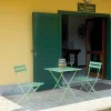 Sedia da giardino bistrò pieghevole in ferro verde