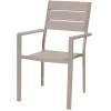 Sedia da giardino con braccioli Tenerife in metallo e plastica beige