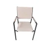 Sedia da giardino con braccioli in alluminio Lillà beige 6 pz