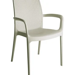Sedia da giardino con braccioli impilabile Boheme in materiale ecologico juta