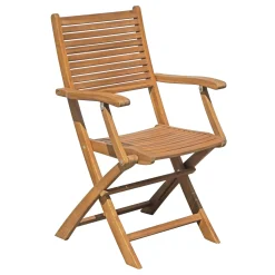Sedia da giardino con braccioli pieghevole in legno