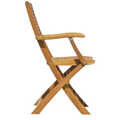 Sedia da giardino con braccioli pieghevole in legno