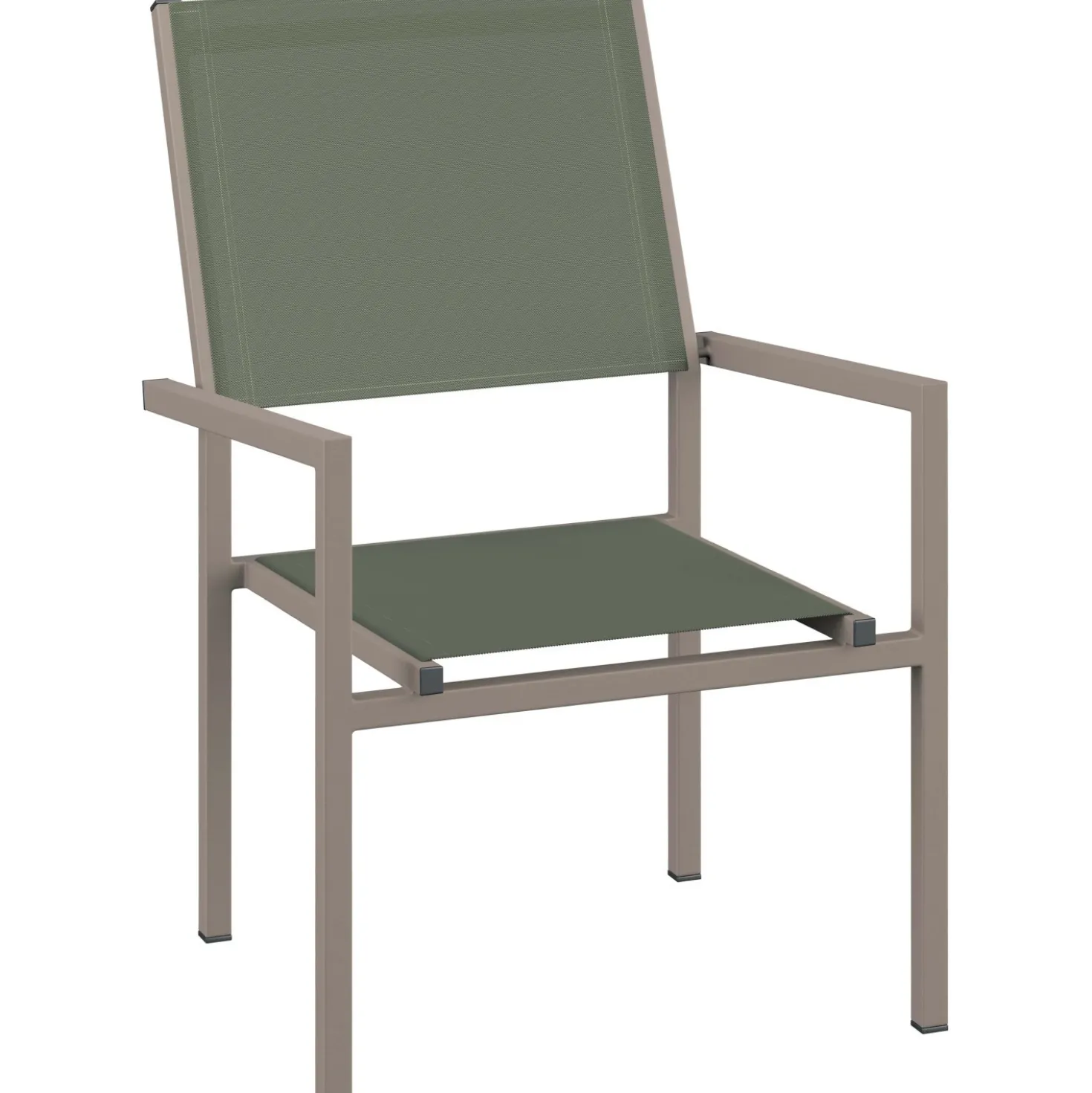 Sedia da giardino con braccioli Coburn in alluminio e textilene verde