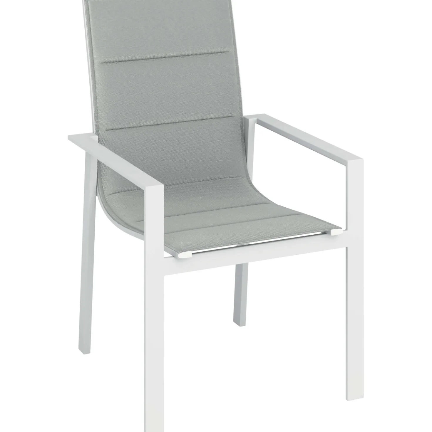 Sedia da giardino con braccioli Kemano in alluminio e Textilen grigio