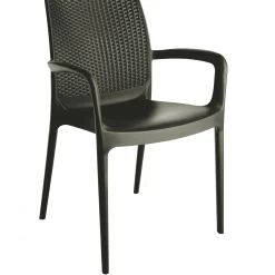 Sedia da giardino con braccioli impilabile Boheme antracite