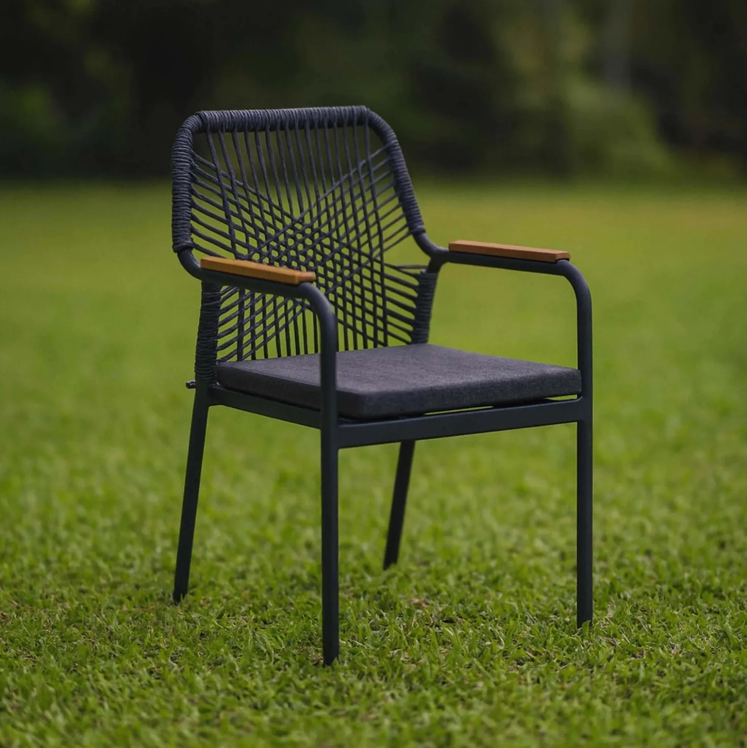 Sedia da giardino con cuscino grigio Dean in alluminio bianco 56x62x85 cm