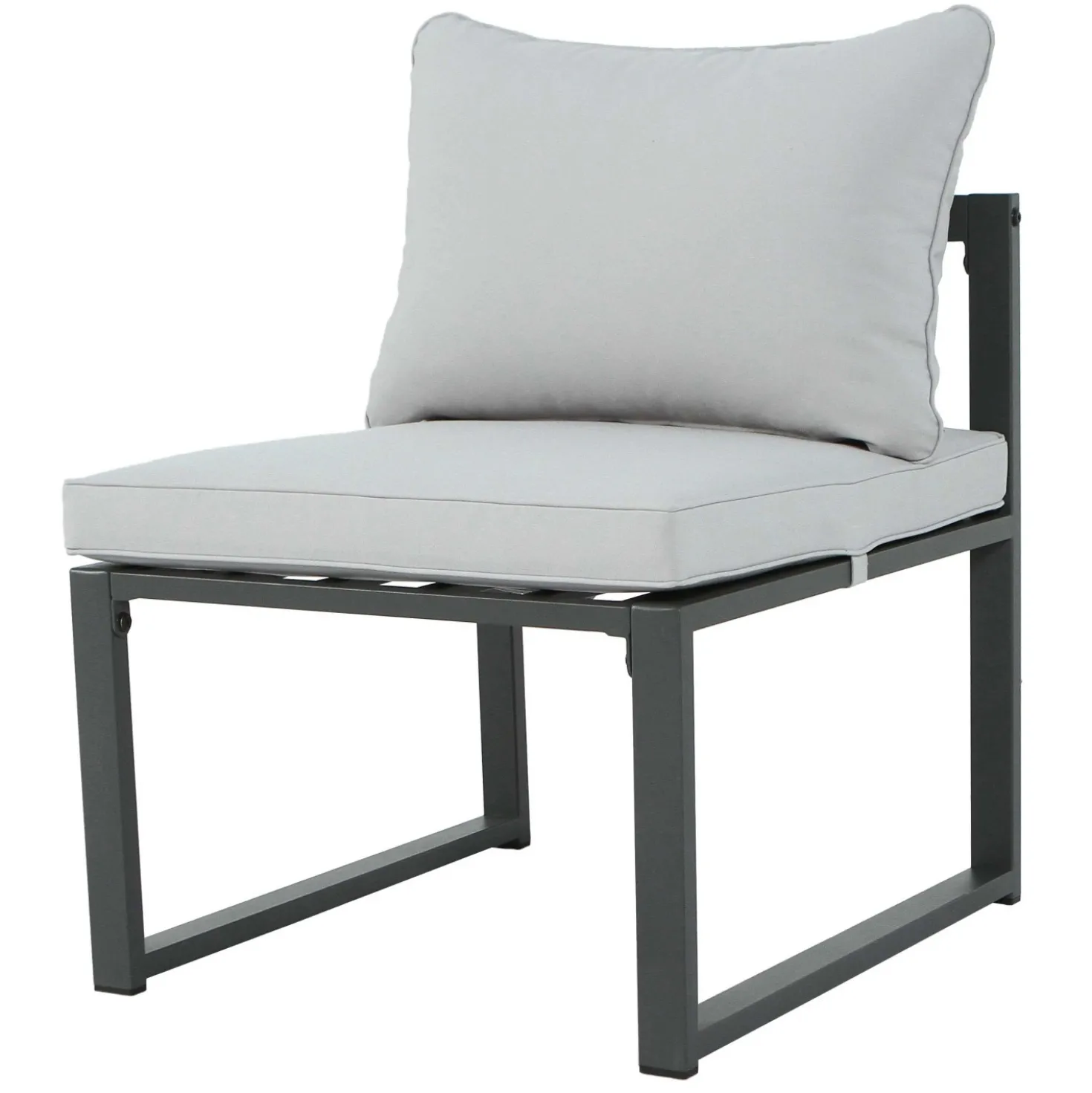 Sedia da giardino Holleton per Set 573114 in acciaio e poliestere grigio