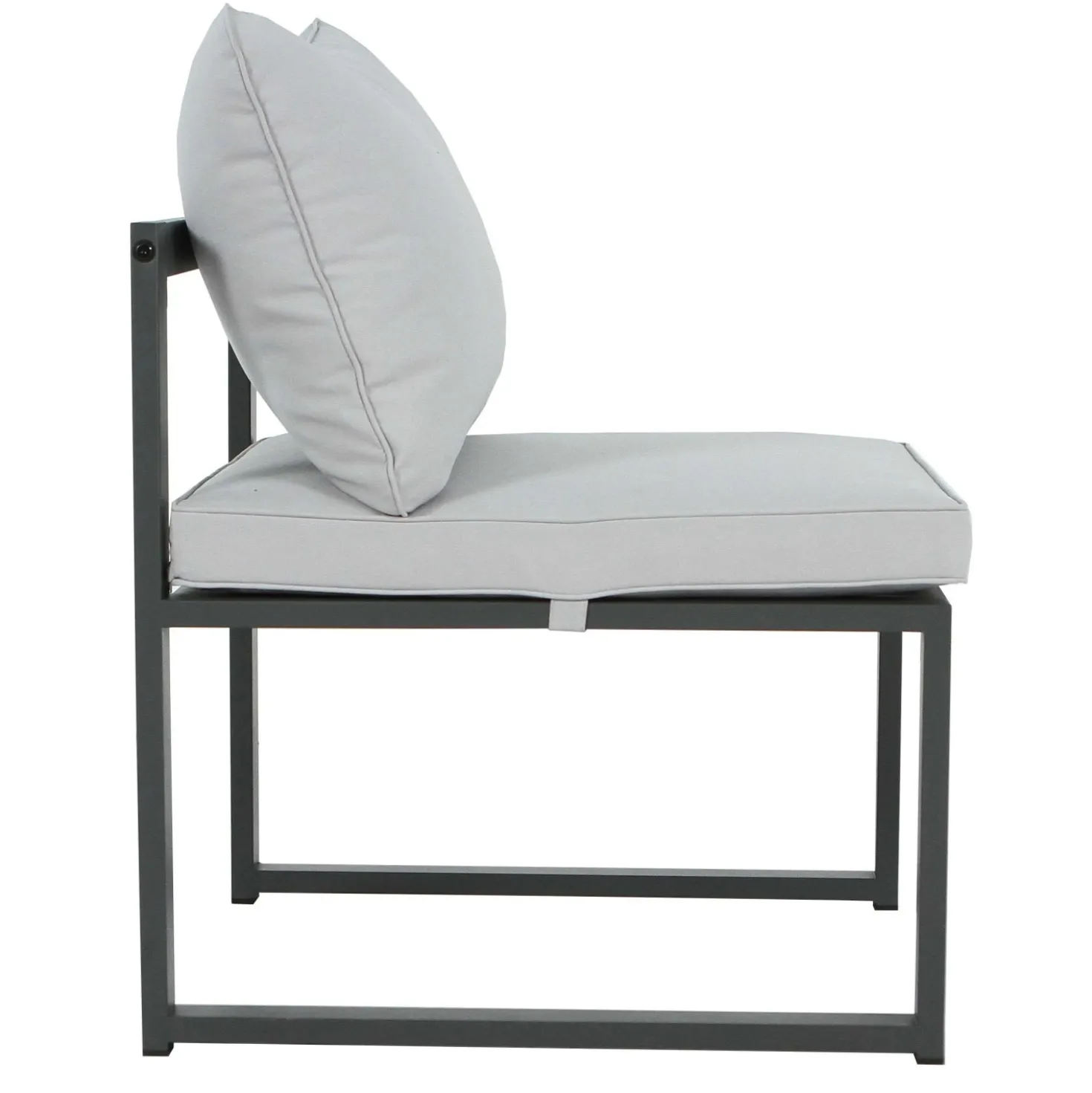 Sedia da giardino Holleton per Set 573114 in acciaio e poliestere grigio