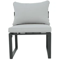 Sedia da giardino Holleton per Set 573114 in acciaio e poliestere grigio