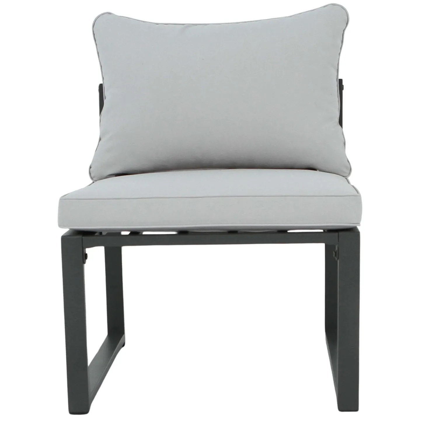 Sedia da giardino Holleton per Set 573114 in acciaio e poliestere grigio