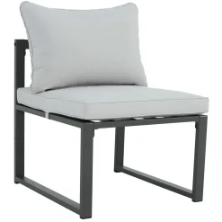 Sedia da giardino Holleton per Set 573114 in acciaio e poliestere grigio