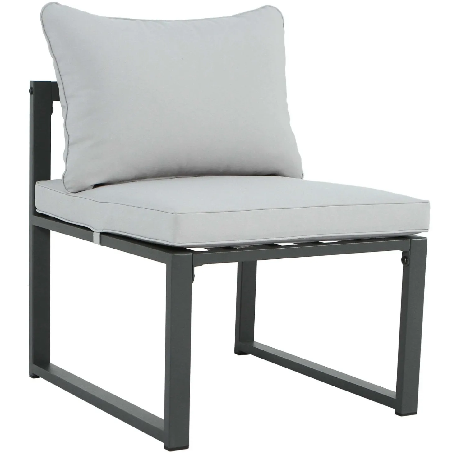 Sedia da giardino Holleton per Set 573114 in acciaio e poliestere grigio