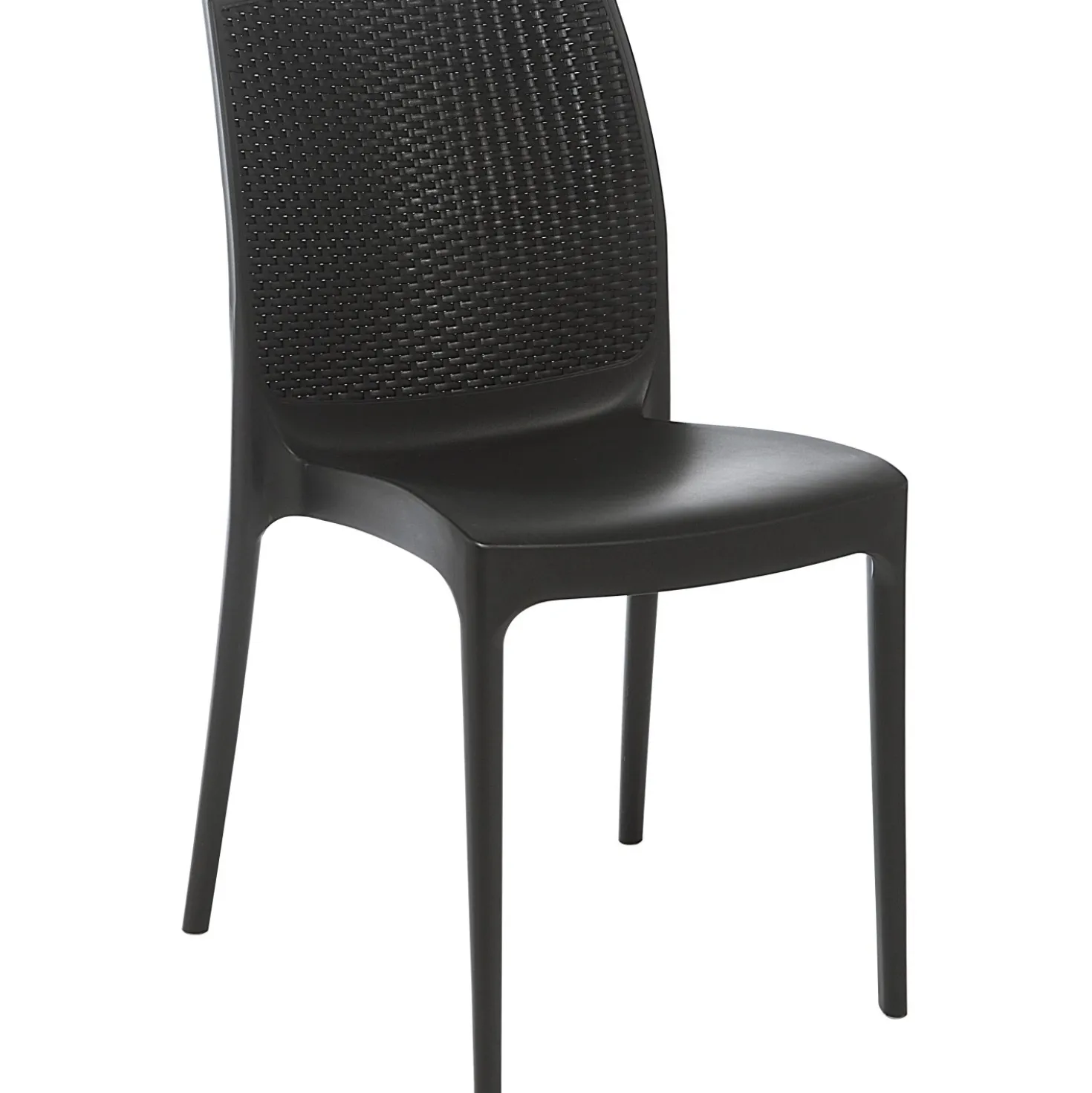 Sedia da giardino impilabile Boheme in materiale ecologico antracite
