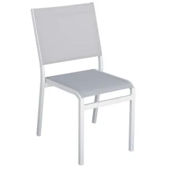 Sedia da giardino impilabile in alluminio e Textilen grigio