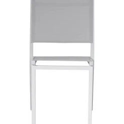Sedia da giardino impilabile in alluminio bianco e Textilen grigio chiaro