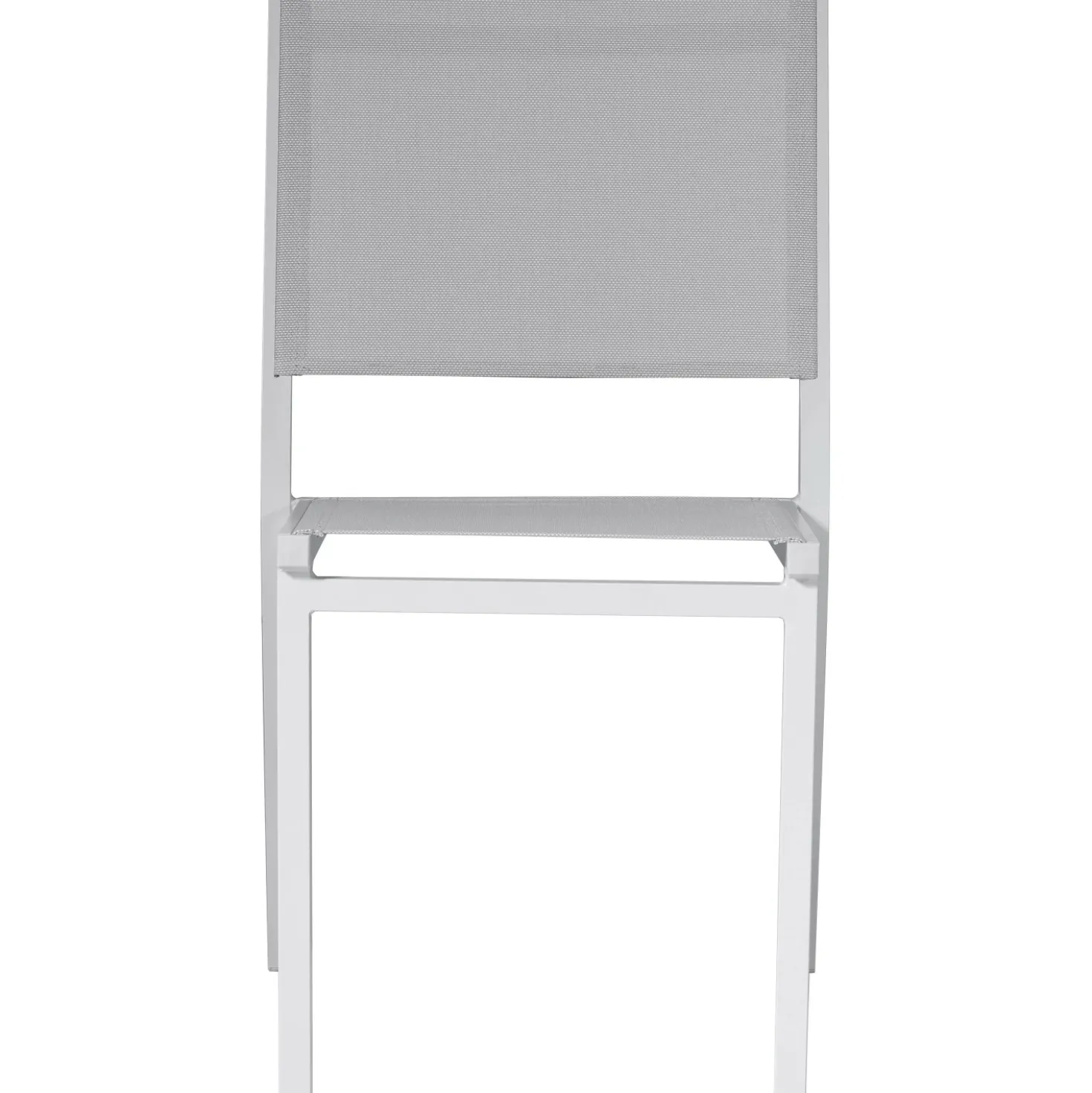 Sedia da giardino impilabile in alluminio bianco e Textilen grigio chiaro