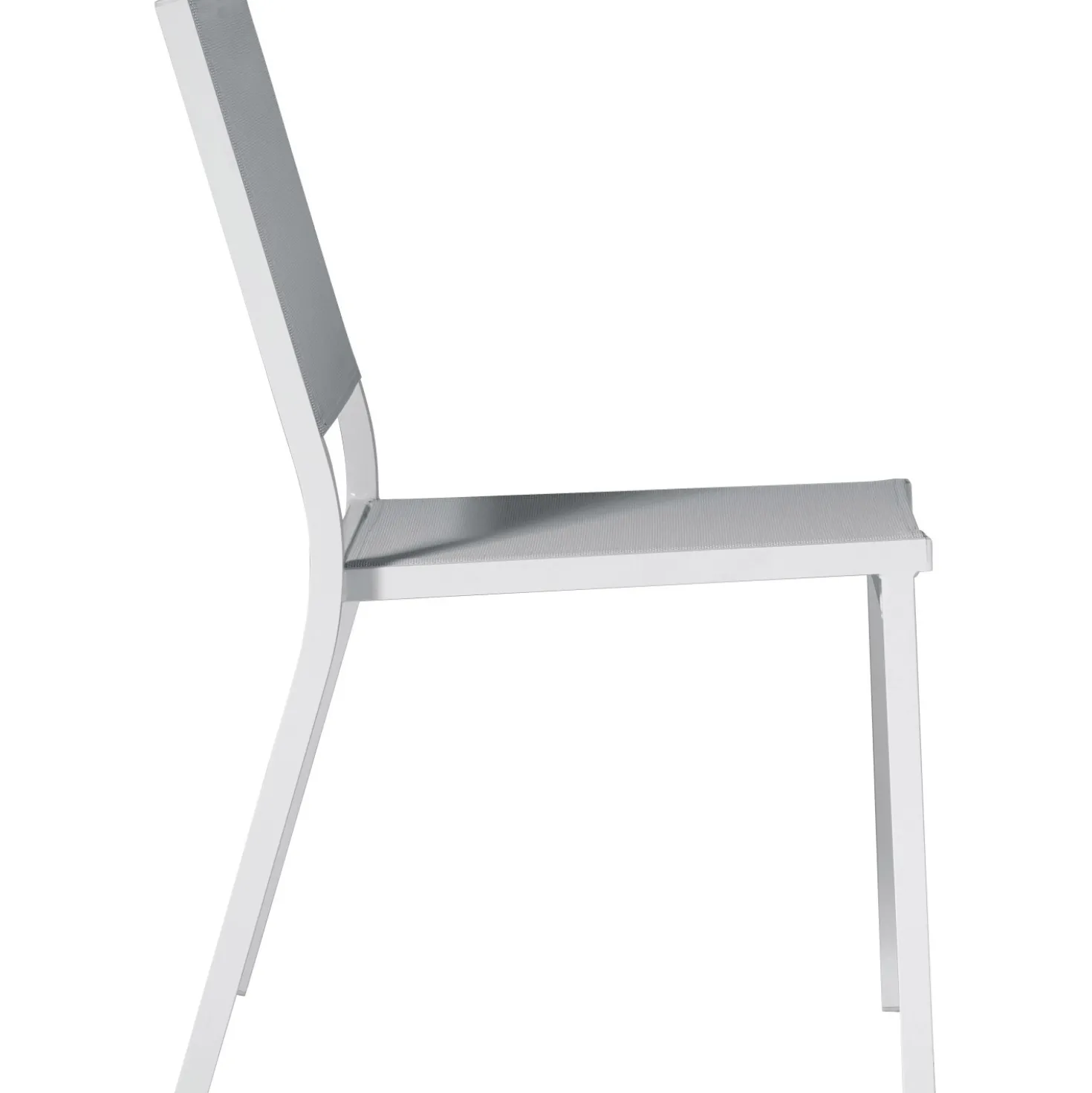 Sedia da giardino impilabile in alluminio bianco e Textilen grigio chiaro
