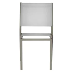 Sedia da giardino impilabile in alluminio grigio