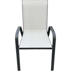 Sedia da giardino impilabile in metallo e Textilen 70x54 cm H 93 cm grigio