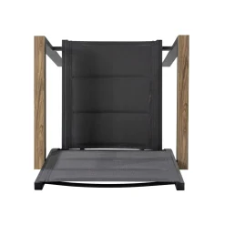 Sedia da giardino impilabile con braccioli Santorini in alluminio antracite