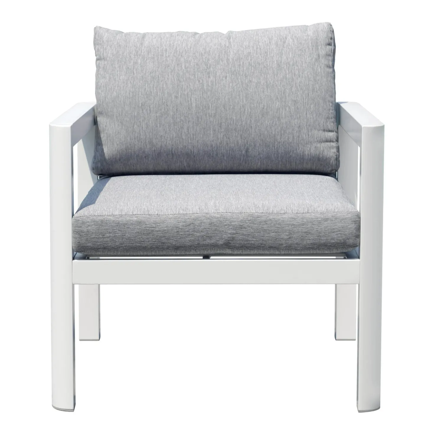 Sedia da giardino in alluminio bianco cuscini grigio cenere