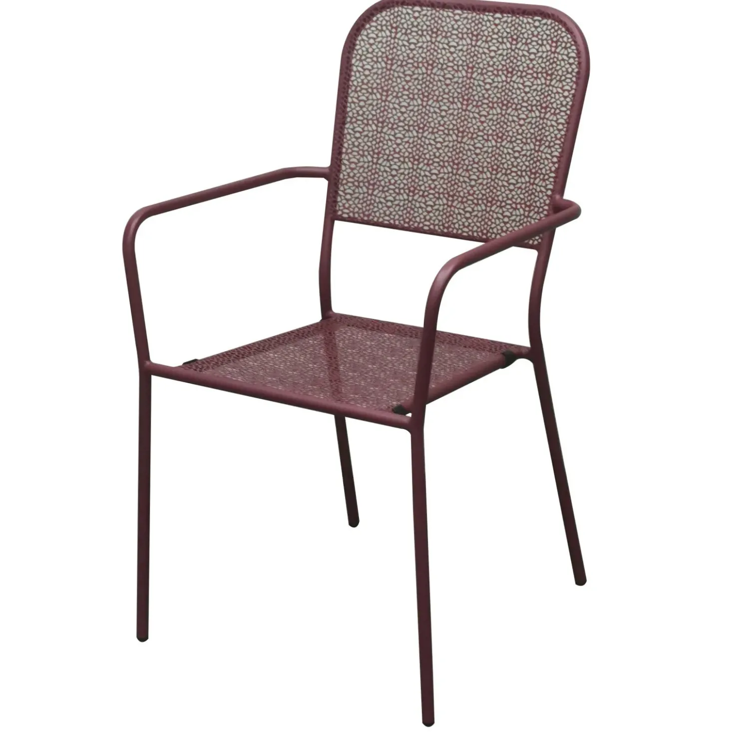 Sedia da giardino in ferro traforato con braccioli 56x57 cm H 90 cm
