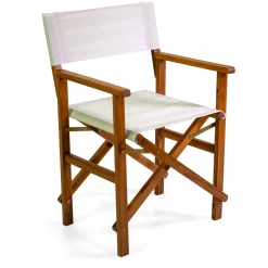 Sedia da giardino in legno e in tessuto Miramar naturale 51x55,5x82 cm