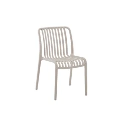 Sedia da giardino in PP con schienale e seduta 58x42 cm H 78,5 cm tortora