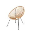 Sedia da giardino Mayport in acciaio e rattan beige