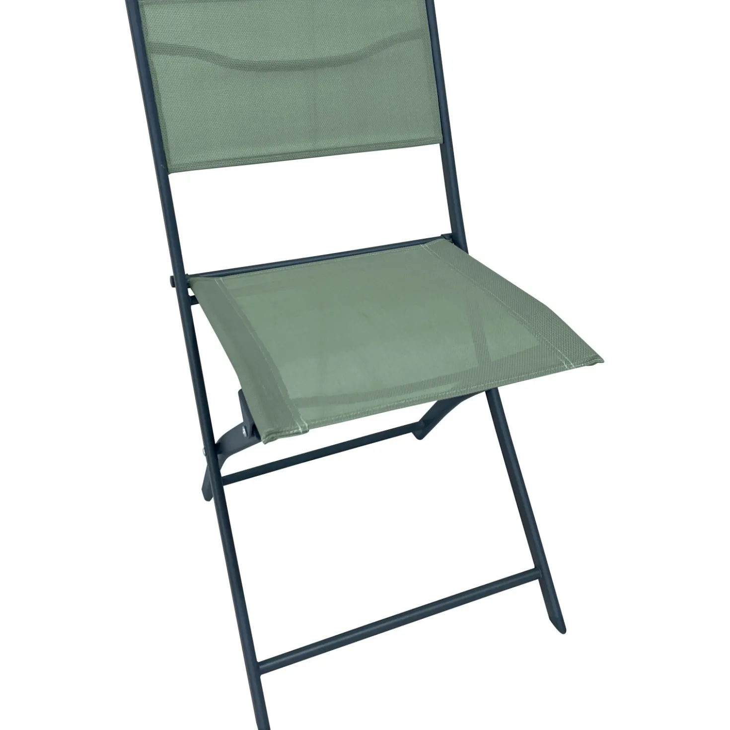 Sedia da giardino pieghevole Toconao in acciaio e textilene verde menta