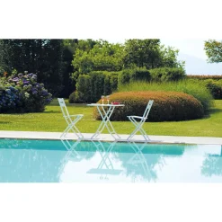 Sedia da giardino pieghevole in alluminio bianca